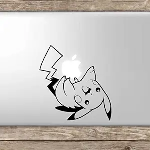 KaaHego Skin Sticker Decal Laptop Skin Sticker for Pikachu Playing Laptop Vinyl Sticker (Black)