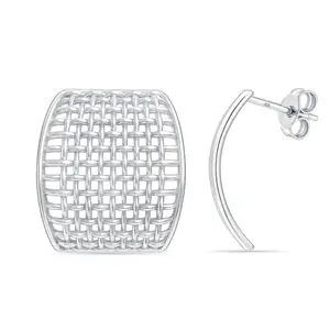 LeCalla 925 Sterling Silver Stud Earrings for Women | BIS Hallmarked Filigree Drop Stud Earring | Women's Filigree Textured Drop Stud Earrings for Wife Mother Girlfriend 20MM