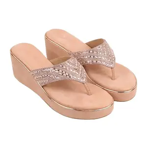 Lazera Casual Ethnic Platform Heel Sandal For Women Pink