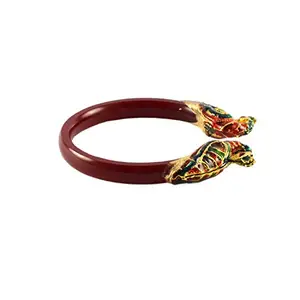 MAYA FASHION Red Gold Platted Acrylic-Brass Bangle With Very Extra Large Size Elegant Extra Large Size Bangle | Perfect Fit for Plus Size banglesTrendy and Comfortable Fit for woman and girls | (Sku-ban1012)