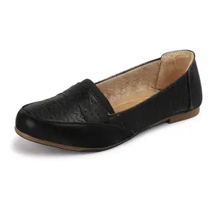 Denill Stylish Soft & Comfortable Bellies Shoes for Women & Girl with Non Slip Sole (Black) UK-4