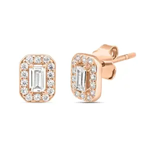 ZAVYA 925 Sterling Silver Rose Gold Plated Earrings | Gift for Women & Girls | With Certificate of Authenticity and 925 Hallmark