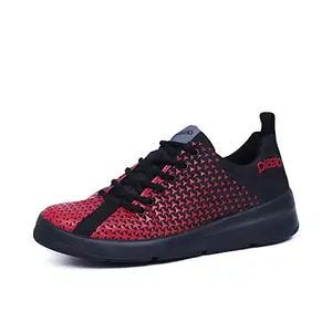 Plaeto Starblast Unisex Sports Shoes Black/Red, 5 UK