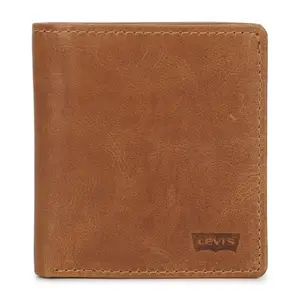 Levi's Men's Tan Brand Logo Bi-Fold Wallet