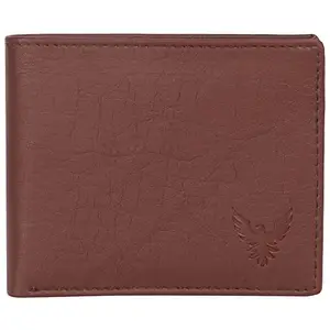 Goldalpha Men Casual Brown Zipper Album Artificial Leather Wallet - (8 Card Slots)