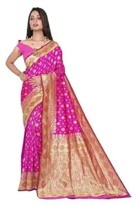Shasmi Women's Banarasi Saree Pure Kanjivaram Silk Saree Soft new ladies 2026 Design Wear Pattu Sarees Latest Cotton Party Sari collections With Blouse Piece for Wedding sadi (PARI 181)