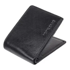PRIVILEDGE Black Dual-Flap Card Organizer: Elevate Your Card Game! | Genuine Leather | 2 Side Flaps + 10 Card Slots | Hook and Loop | Zipped Compartment