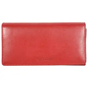Sassora Genuine Leather Girls RFID Protected Travel Wallet (12 Card Slots)