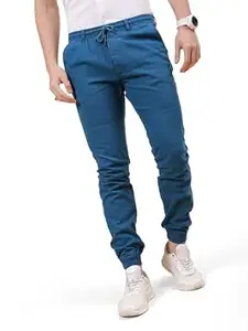 The Indian Garage Co Men Slim Fit Solid Mid-Rise Biker Joggers