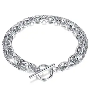 Peora Stainless Steel Openable Adjustable Chain Bracelet Fashion Stylish Jewellery Gift for Men & Boys (PX5SB62)