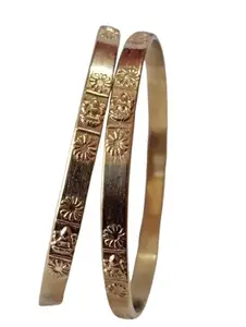 Traditional impon Floral Pattern Bangles for Women, Set of 2