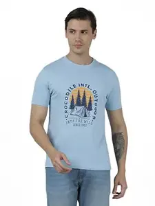 CROCODILE Men Graphic Printed T-Shirt | Youth Fit | Round Neck | Short Sleeve | Regular Length | Casual Pull On Topwear