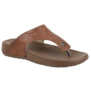 WELCOME Men's Tan Flip-Flop-6 Kids UK (GLF-1)
