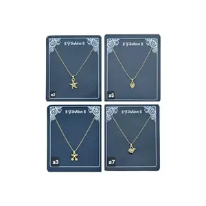 Bhavy Fashion Pendant Necklace Set, 4 Pieces Combo, Butterfly and Pearl Design, Stylish Jewellery for Women and Girls