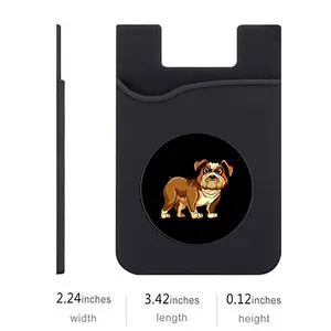 Plan To Gift Set of 3 Cell Phone Card Wallet, Silicone Phone Card Id Cash Wallet with 3M Adhesive Stick-on Dangerous Dog Printed Designer Mobile Wallet for Your Phone & Tablet