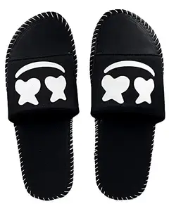 Pampy Angel Pampy Angel Smarty Men's Flip Flops Slides Back Open Household Comfortable Slippers Black,9 (UK/India)