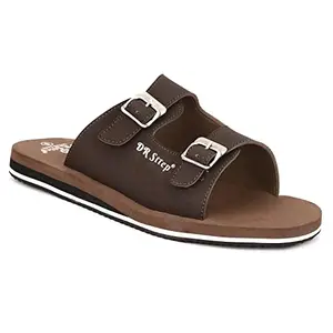 DR STTEP Men's Brown Synthetic Orthopedic Eva Insole Walking Slip-on Slippers