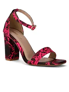 Bruno Manetti Women's peach slipon back strap heels with buckle woven Sandals
