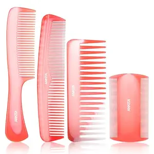 Ankita Hair Comb Set of 3|Hair Styling Comb For Grooming |Hair Comb For Men and Women|(3in1 Set) & Ankita Lice Comb|Nits Removal Comb Narrow Teeth Plastic|Lice Remover Dandruff Dust Double Sided Teath|Tick Removal Tool|Narrow Teeth Comb for Kids, Women and Men, Color May Vary