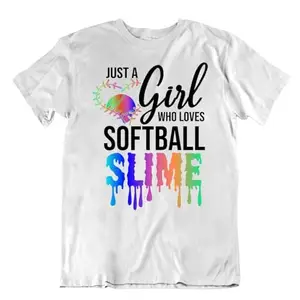 APSRA RETAIL Softball Sport T-Shirt Tee Gift Cool Present Cute Funny Play Joke Love Slime Fun Casual T-Shirt Half Sleeve Round Neck Printed Men's t Shirt White