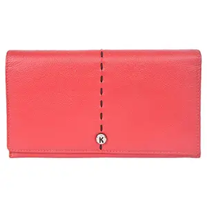 Leatherman Fashion LMN Genuine Leather Women's Red Wallet (12 Card Slots)