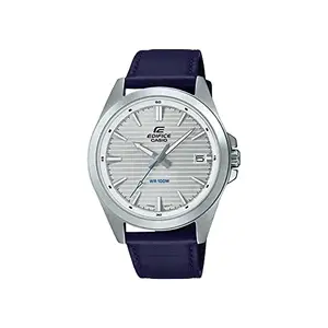 Casio Men Leather Analog White Dial Watch-Efv-140L-7Avudf, Band Color-Blue