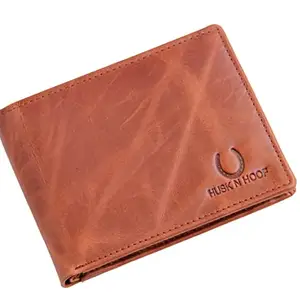 Husk N Hoof RFID Protected Leather Wallet for Men | Mens Wallet Leather | Wallets for Men | Purse for Men | Brown
