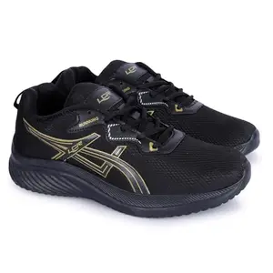 Lancer Mens WONDER-20BLK-GLD Black Running Shoe, 10