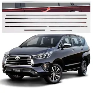 ROSHNEER Car Window Lower Garnish Stainless Steel Chrome Finish Exterior Compatible for Toyota Crysta Model 2021 Onwards Set of 8 PCS