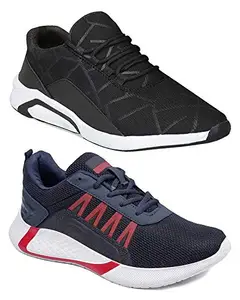 Axter Men's (1242-9311) Multicolor Casual Sports Running Shoes 10 UK (Set of 2 Pair)