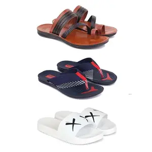 DRACKFOOT Men's Sandals | Lightweight Wear| Stylish & Easy to Wear For Men's GRT-SAN-(3-COMBO)-3151-3130-3029-9