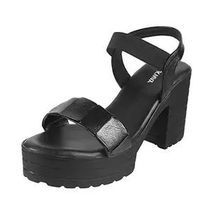 Walkway Women Black Synthetic Sandals,EU/37 UK/4 (33-3105)