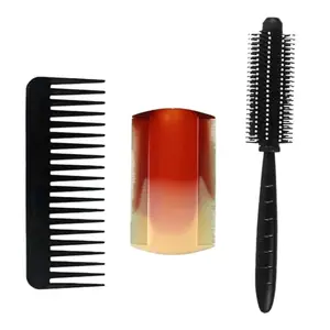 Big tooth comb And Roller Comb for men Hair Detangling And Plastic nit comb for lice eggs removal (Multicolor) Combo Pack