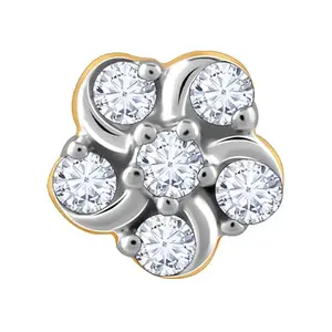 GIVA 18K Yellow Gold Burst of Flower Diamond Nose Pin| Gifts for Women | With Certificate of Authenticity and BIS-Hallmarked Gold Jewelry