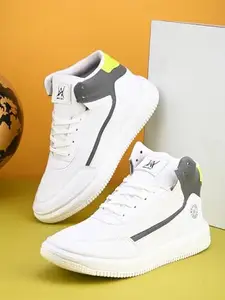 WOAKERS Men's Synthetic Leather Comfortable and Stylish Casual Shoes (White, 6) (HR-028)