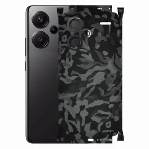 AtOdds - REDMI Note 13 PRO Plus 5G Mobile Skin Wrap - Back & Camera Protection - Black Camo Lamination