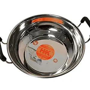 Super HK Stainless Steel Kadhai for Cooking/Frying (Induction Bottom) (9 Inch)