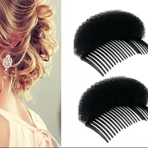 Prime Donut with Comb Hair Puff Maker Tool with Slide in Hair Clip for Women and Girls (Set of 2)