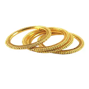 MAYA FASHION Golden Gold Platted Brass Bangle Elegant Extra Large Size Bangle | Perfect Fit for Plus Size banglesTrendy and Comfortable Fit for woman and girls | (Sku-ban926)