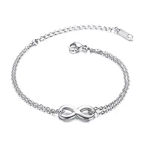Asma Jewel House Wind Double Chain Infinity Bracelet/Anklet for Men/Women