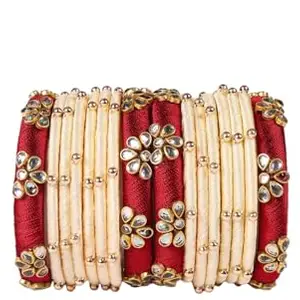 Saumakshi Designs Silk Thread Bangles Set for Women (MULTI COLOR) (2.8)