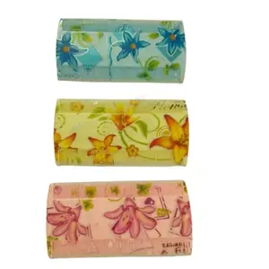 Colorfull flower design Plastic Double Sided Head Lice Comb Narrow Tooth Lice Remove Hair Combs Multicolor (Pack of 3)