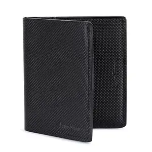 LOUIS STITCH Black Spanish Leather Wallet for Men | Genuine Leather Bifold Wallet Purse with 6 Card Slots, 1 Cash Compartment | RFID Protected Minimalist Slim Purse (LSWL-02-BSDTJB-100)
