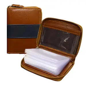 ABYS Genuine Leather Blue Tan Unisex Wallet||ID Holder (8129BLTN)