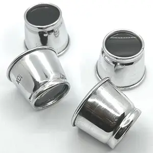 Pack of 4 Aluminum Eye Loupe Lens for Jeweler Watchmaker Hands(2.5X 5X 7.5X 10X)