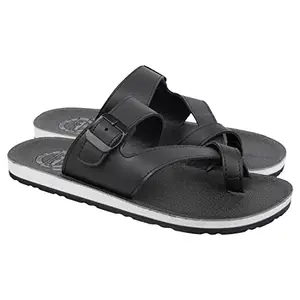 Walkaroo Men Black Outdoor Sandals-9 UK (13320)