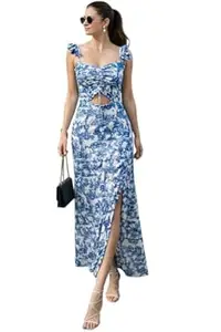 IUGA Women’s Ruched Maxi Dress with Side Slit | Stylish Bodycon Dress