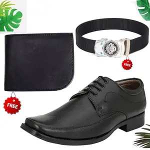 Latest Trendy Formal Shoes/Party Shoes/Shoes Combo with Free Wallet & Belt for Men and Boys (BAZAAR782_AXR-TC-1002) Multicolor