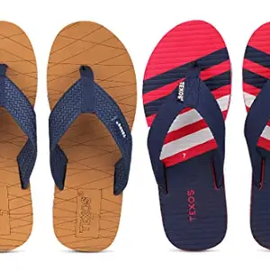 Axter Comfortable Multicolor Pack of 2 Slippers & Flip-Flop for Men 6 UK (Combo-(2)-1744-1748)
