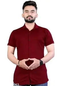 KHANJAN FASHION Men's Shirts || Perfect for Outing || DateWear Shirt for Boys || Gift for Men (X- Large, Maroon)